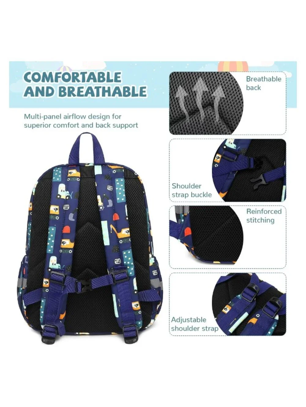 Toddler Kids Backpack with Chest Strap